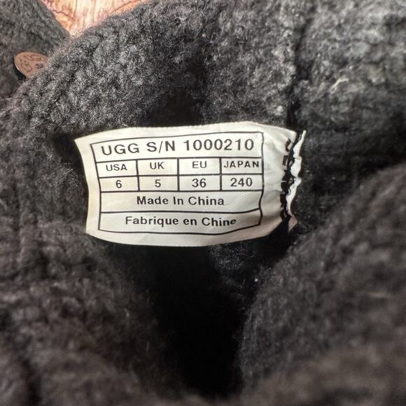 Ugg LATTICE CARDY Size 6 Black Cable Knit Sweater Tall Knee High Boots Shoes - Picture 9 of 9